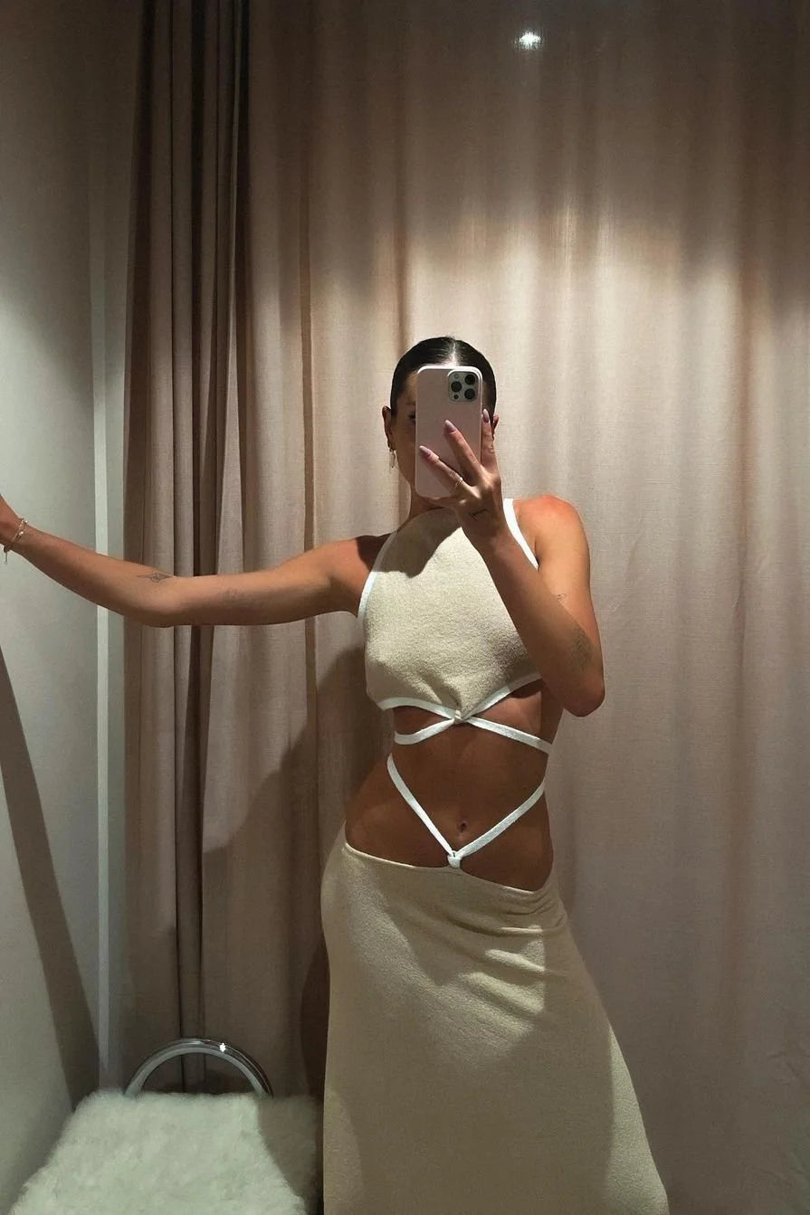 Lauryn Knit Top - Cream/ Sand