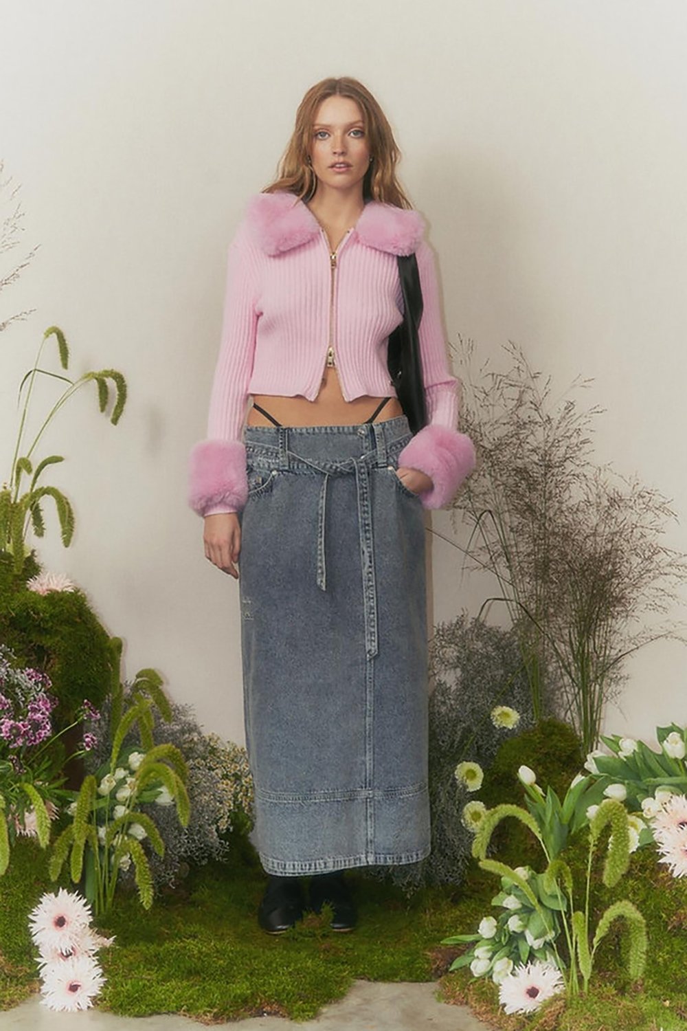House of Sunny Low Rider Denim Skirt