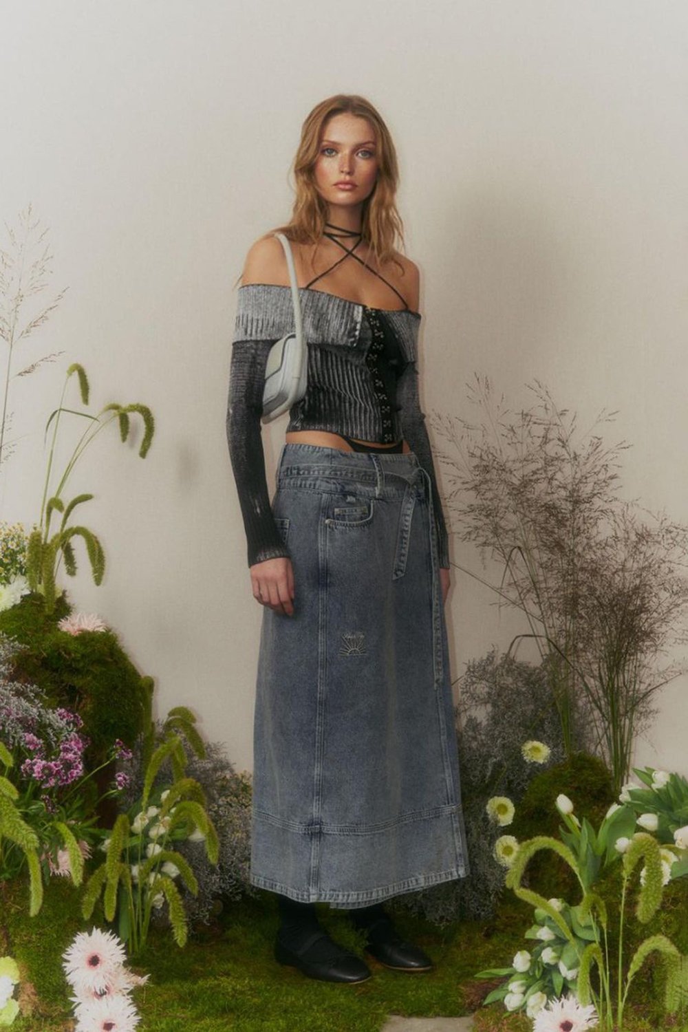 House of Sunny Low Rider Denim Skirt