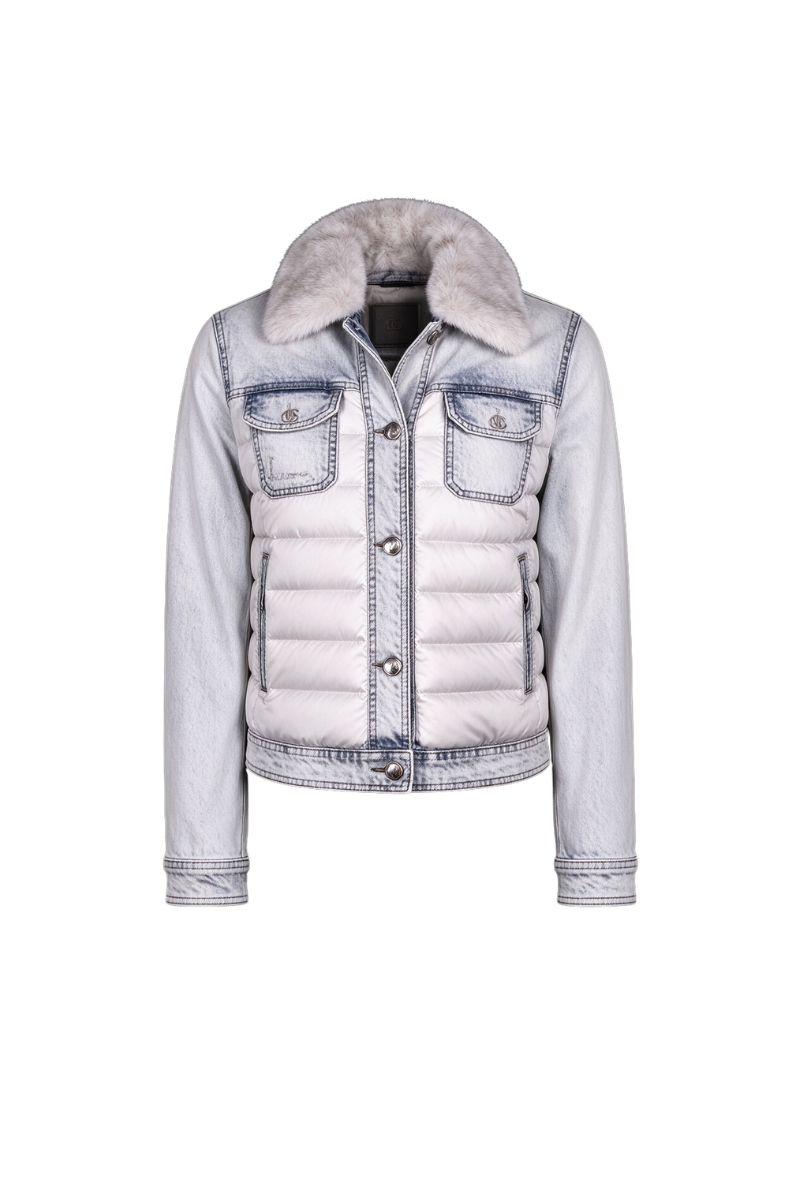 MooRER PETUNIA-FUR-104X-N Jacket Blu Bleach