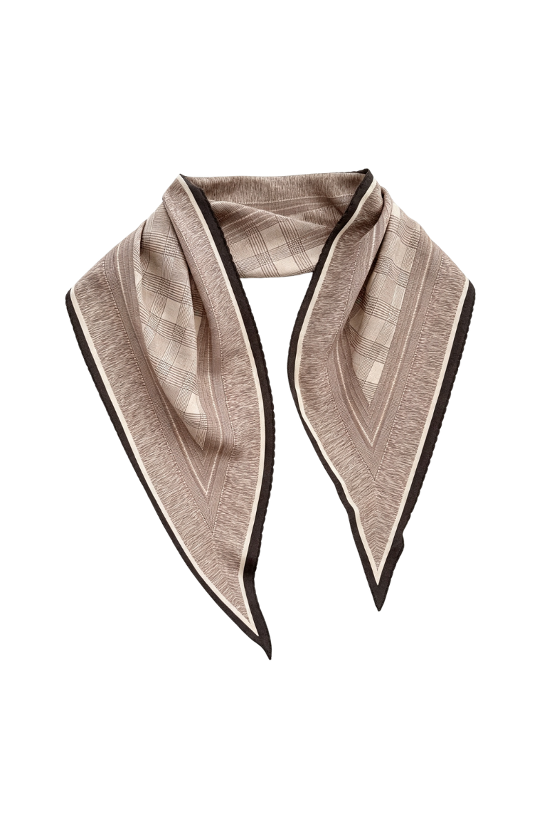 Max Simple Diamond Wool-Silk Scarf Latte MSBE260104L