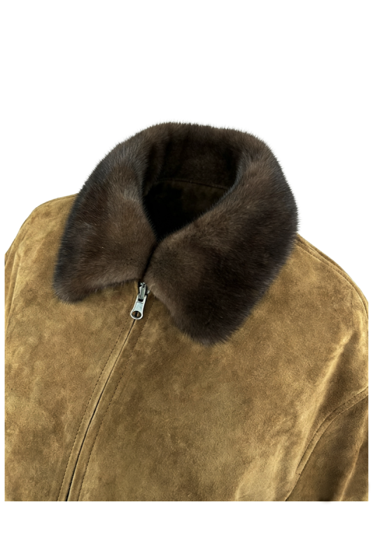 Max Simple Lamb Shearling-Lined Leather Down Jacket Moss Green MSCT263653M