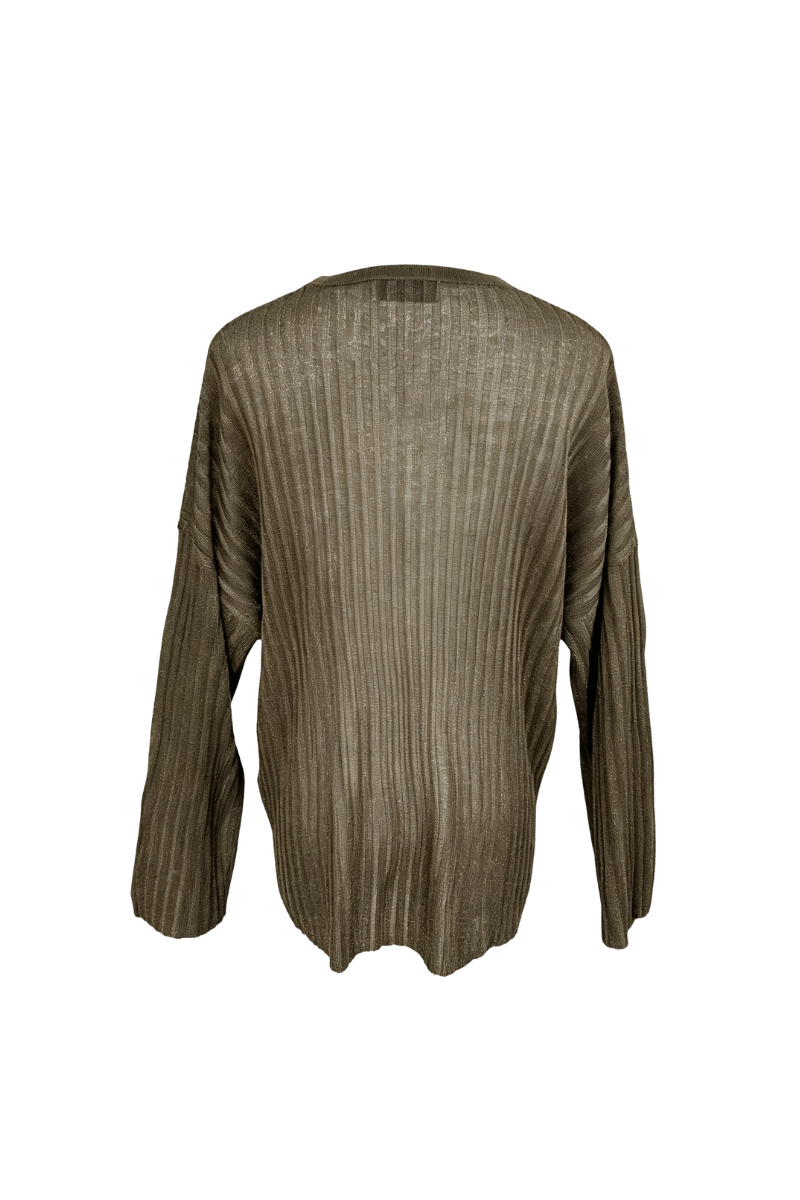 Max Simple Lurex Drop-Shoulder Top Coffee MSDM265271C