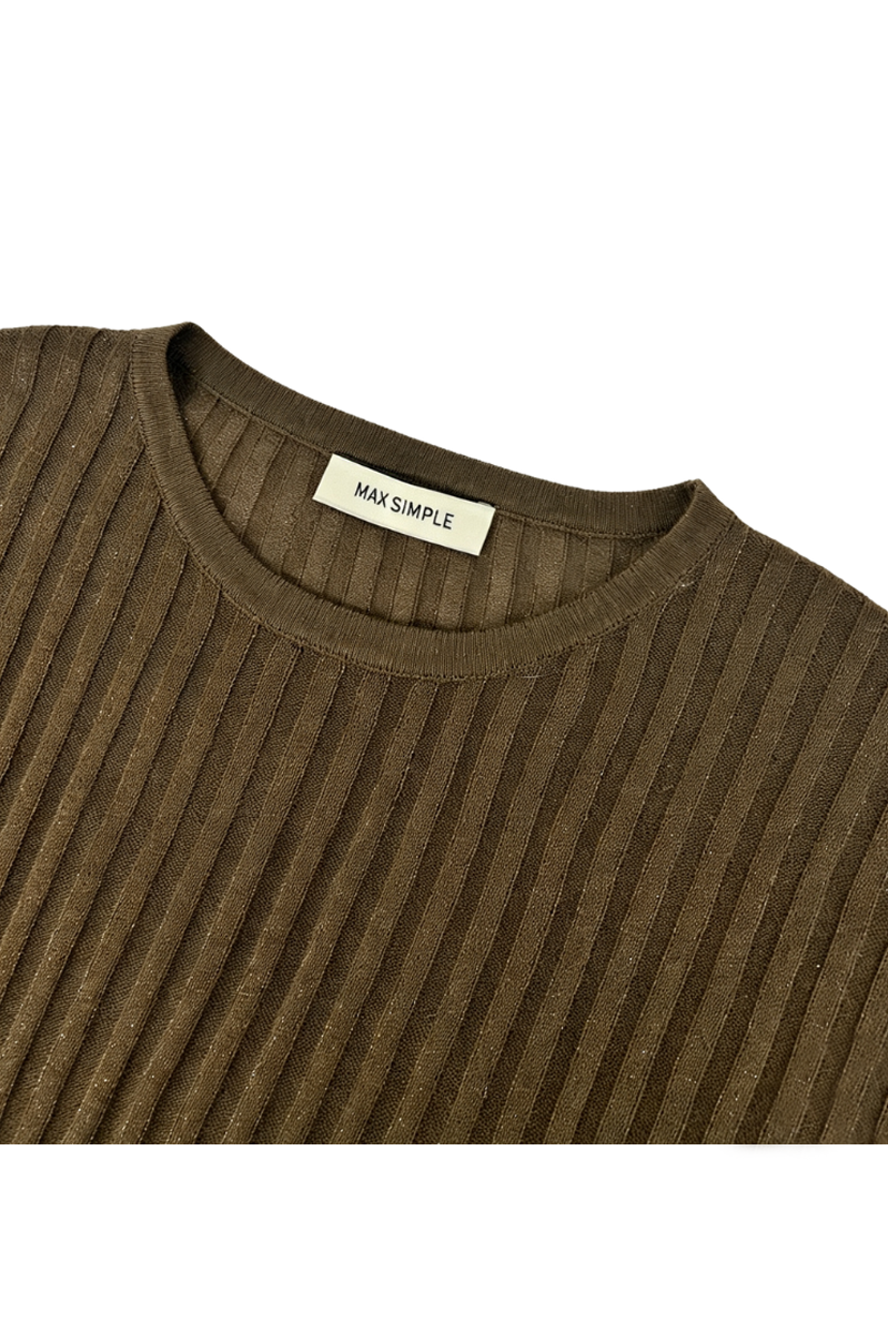 Max Simple Lurex Drop-Shoulder Top Coffee MSDM265271C