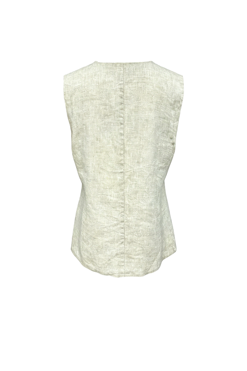 Max Simple Linen Vest Natural MSDP262377N