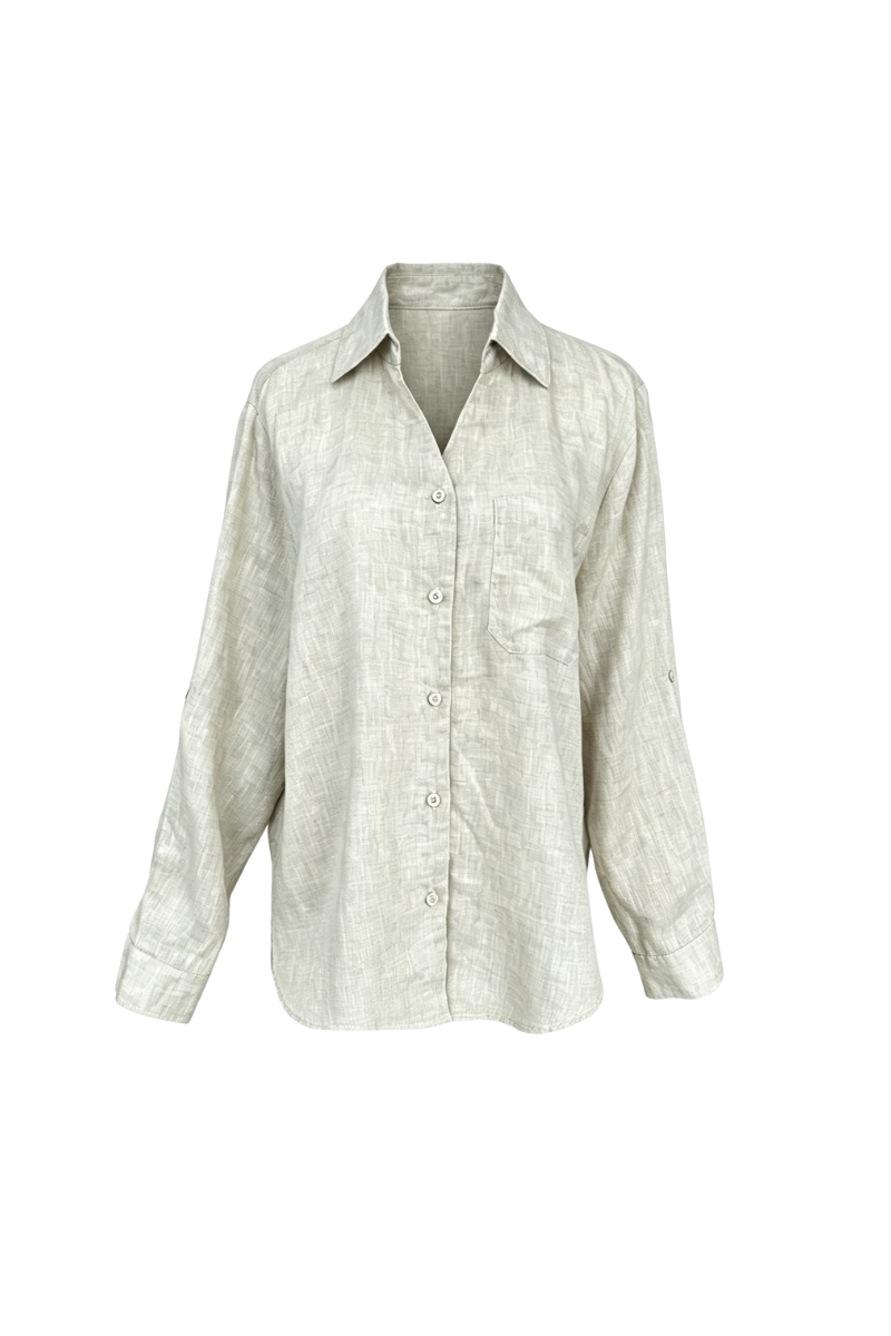 Max Simple Linen Relaxed Shirt Natural MSDP262382N