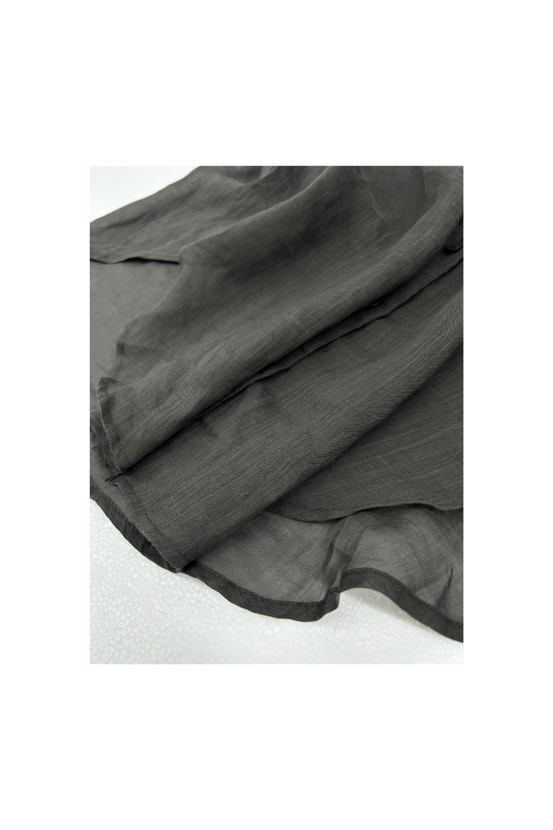 Max Simple Ramie Flutter-Sleeve Shirt Forest Green MSDP262510F