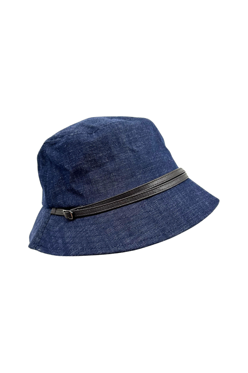 Max Simple Double-Strap Bucket Hat Denim Blue MSKX260003D