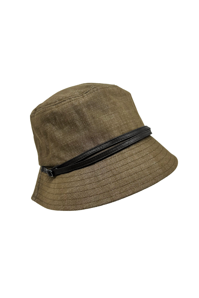 Max Simple Double-Strap Bucket Hat Khaki MSKX260003K