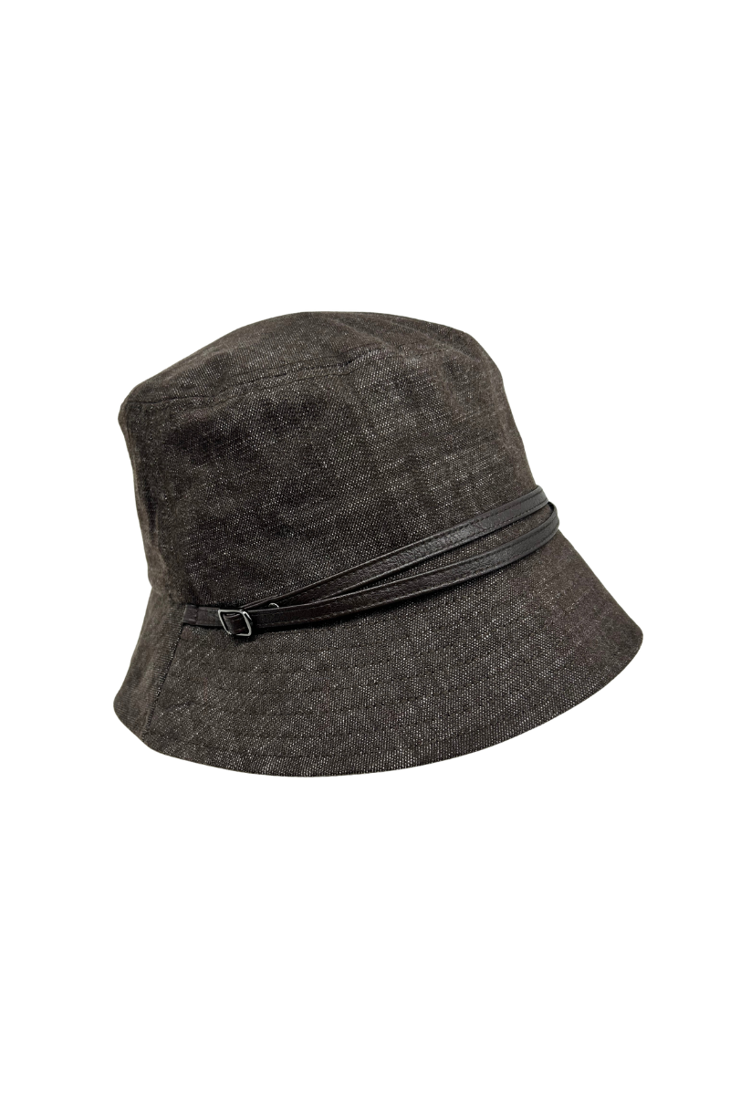 Max Simple Double-Strap Bucket Hat Brown MSKX260003R