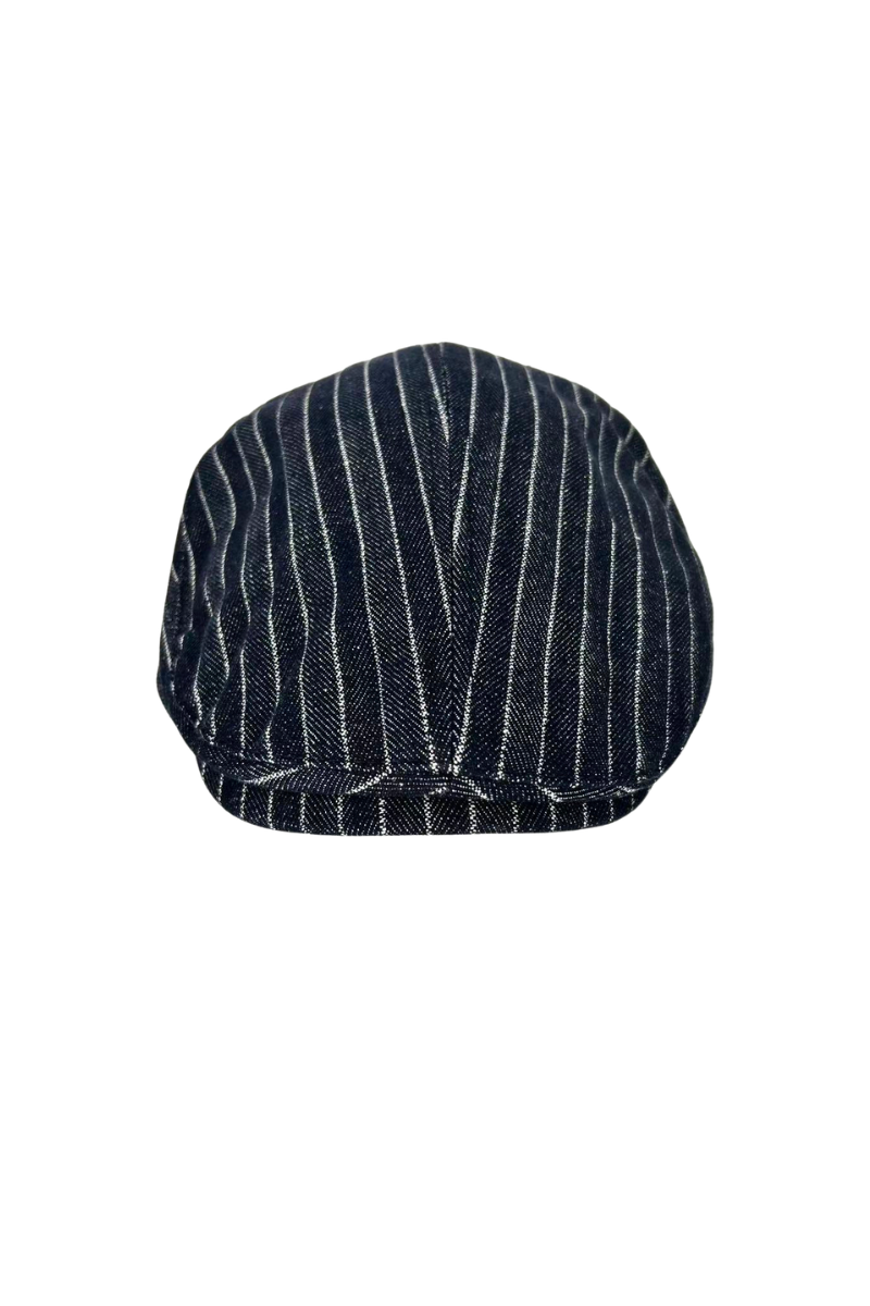 Max Simple Striped Denim Flat Cap Denim Blue MSKX260021D
