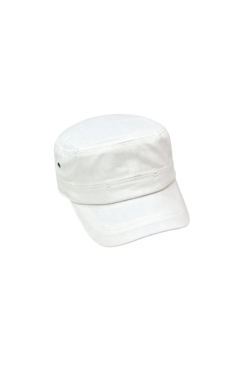 Max Simple Washed Military Cap White MSKX260026W