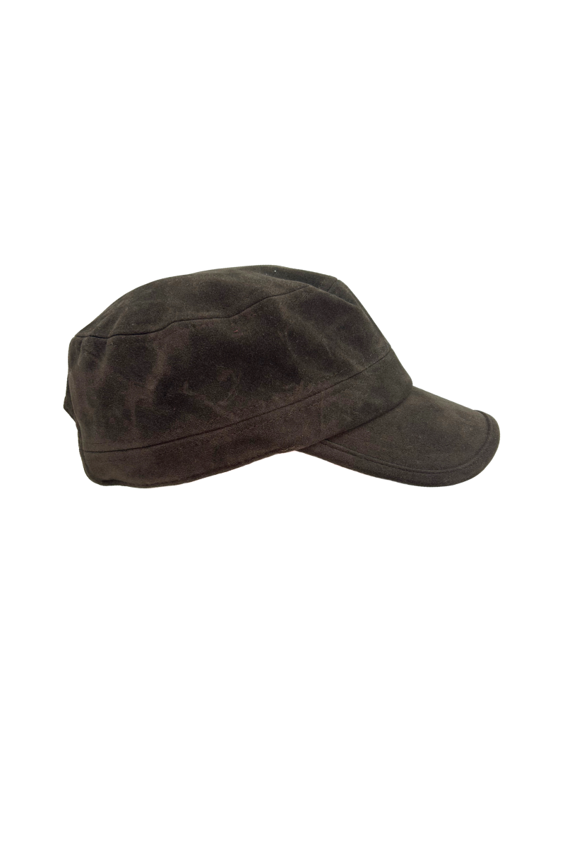 Max Simple Suede Military Cap Brown MSKX260054B