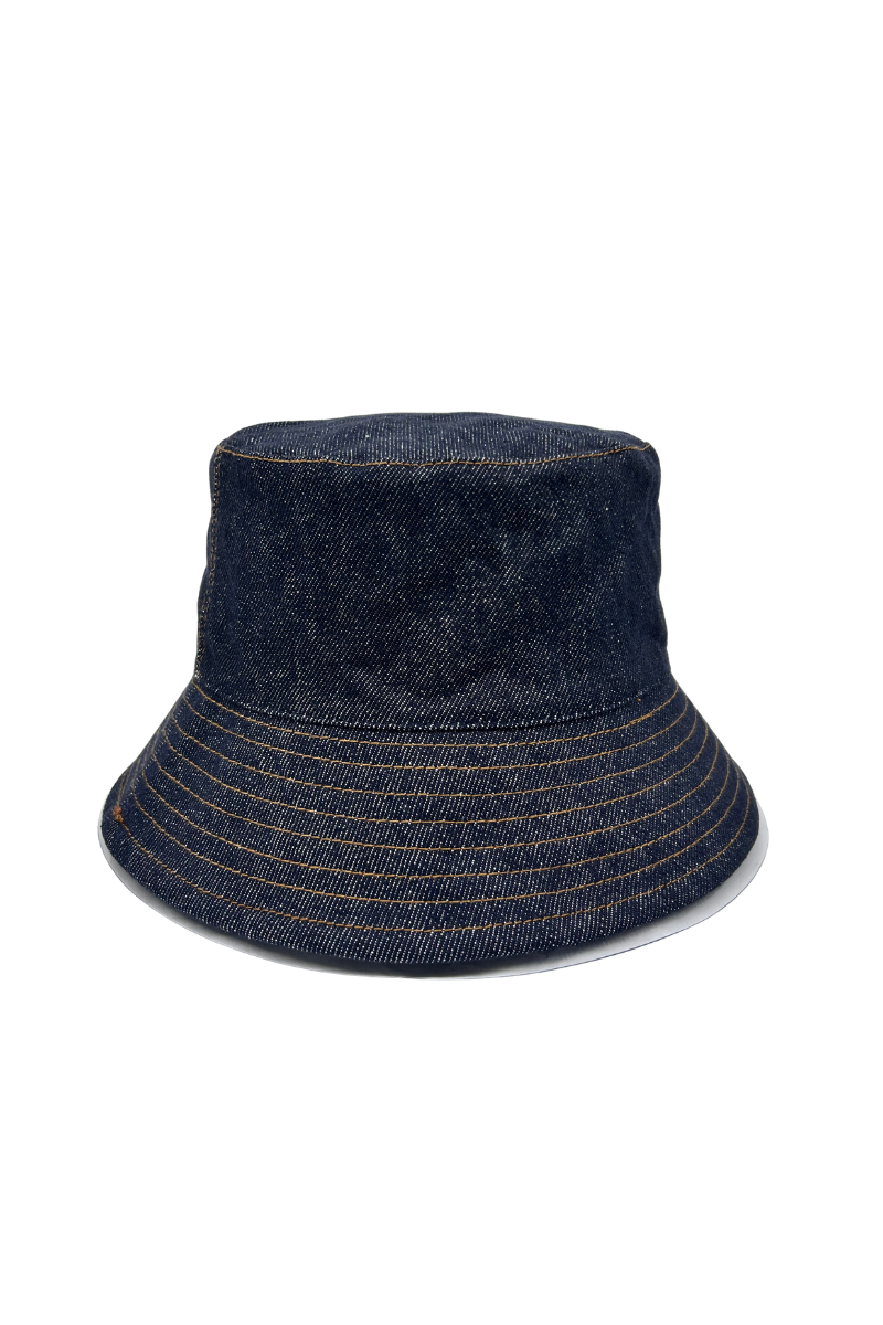 Max Simple Reversible Denim Check Bucket Hat Orange MSKX260091O