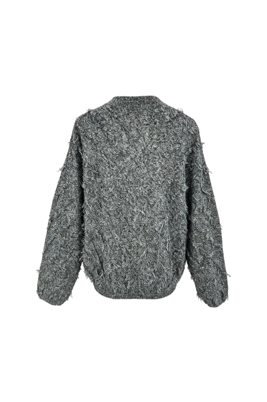 Max Simple Fringed Sweater Grey MSKY265189G