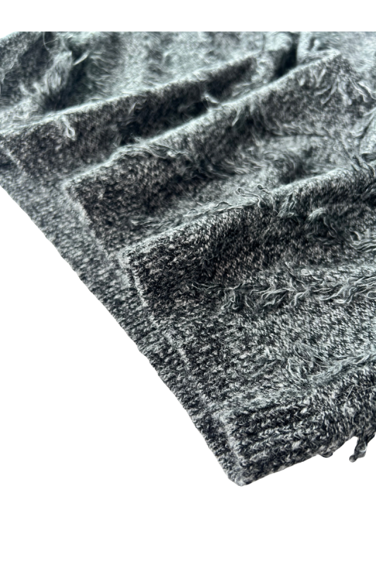 Max Simple Fringed Sweater Grey MSKY265189G