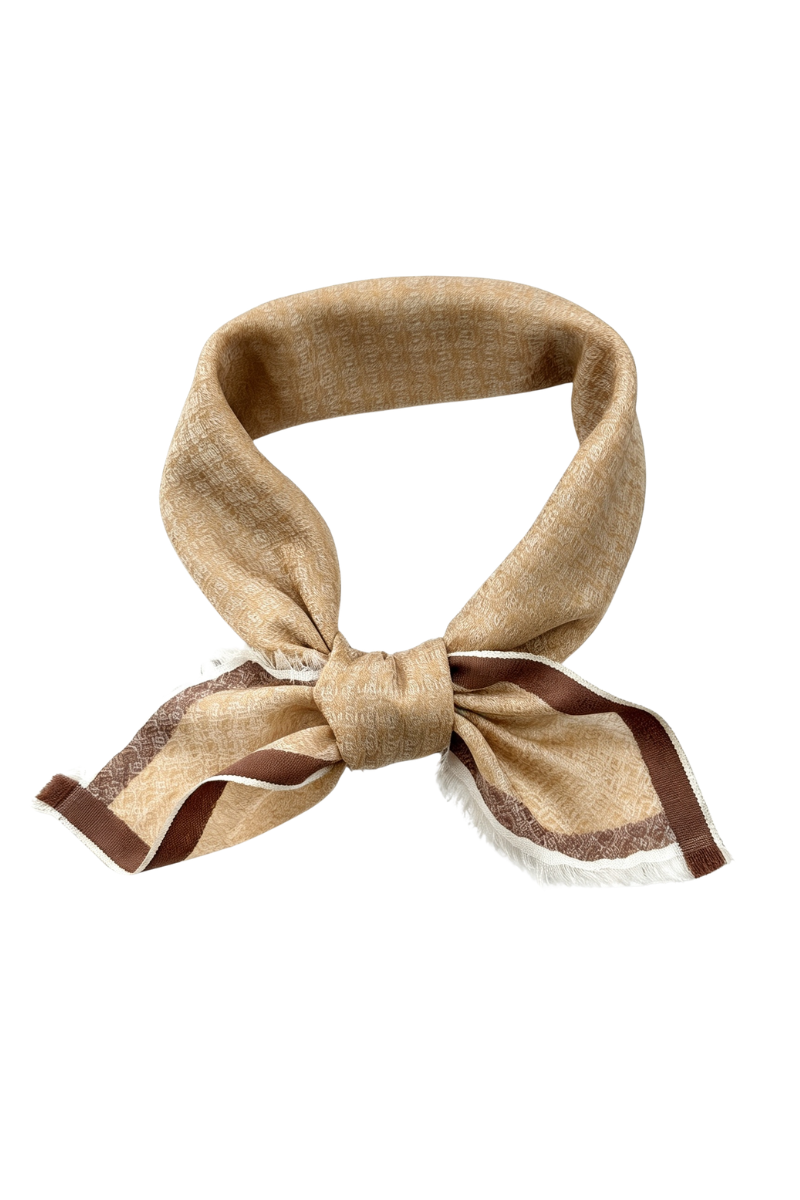 Max Simple Wool Jacquard Coin Square 70 Camel MSRX266001C