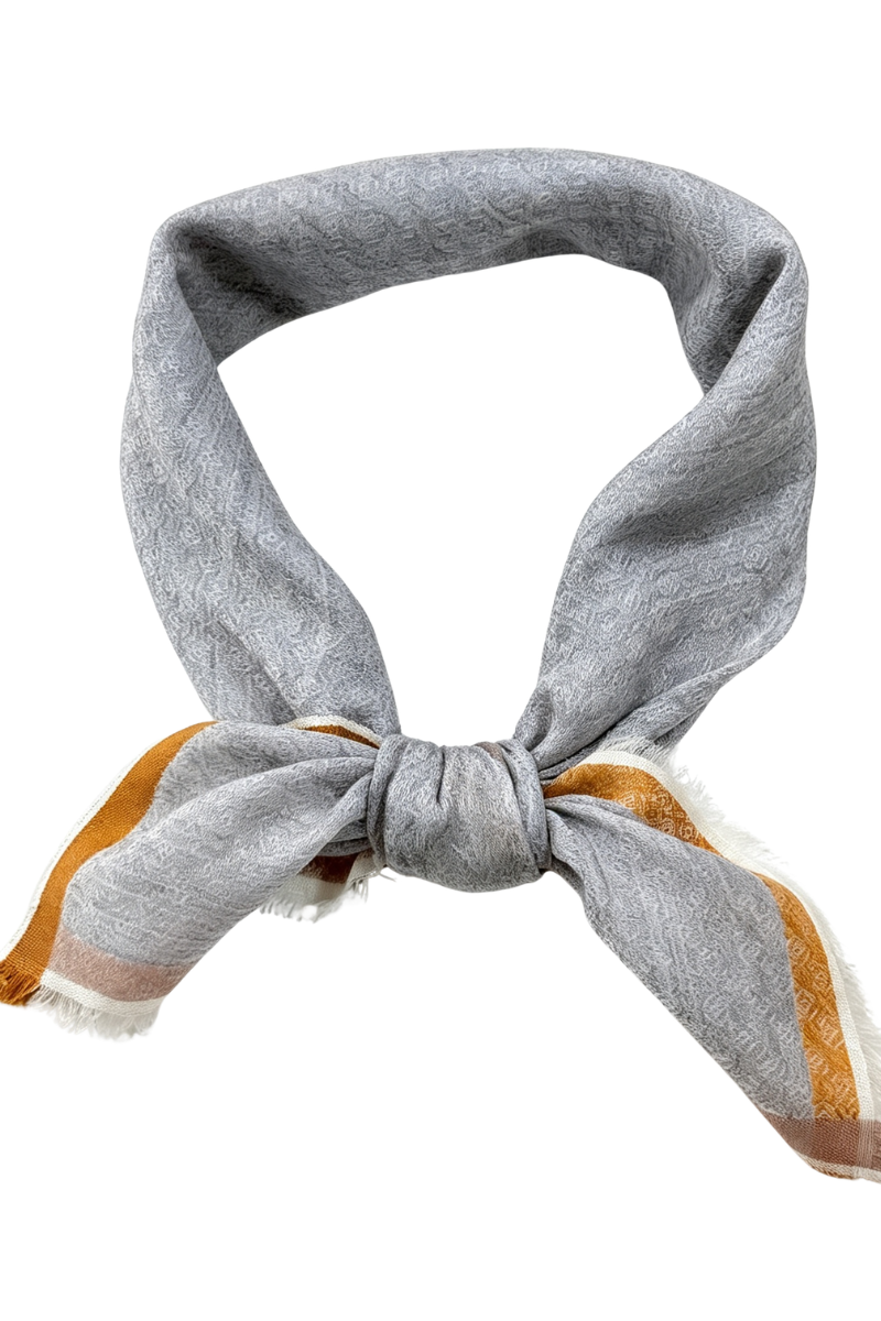 Max Simple Wool Jacquard Coin Square 70 Grey MSRX266001G