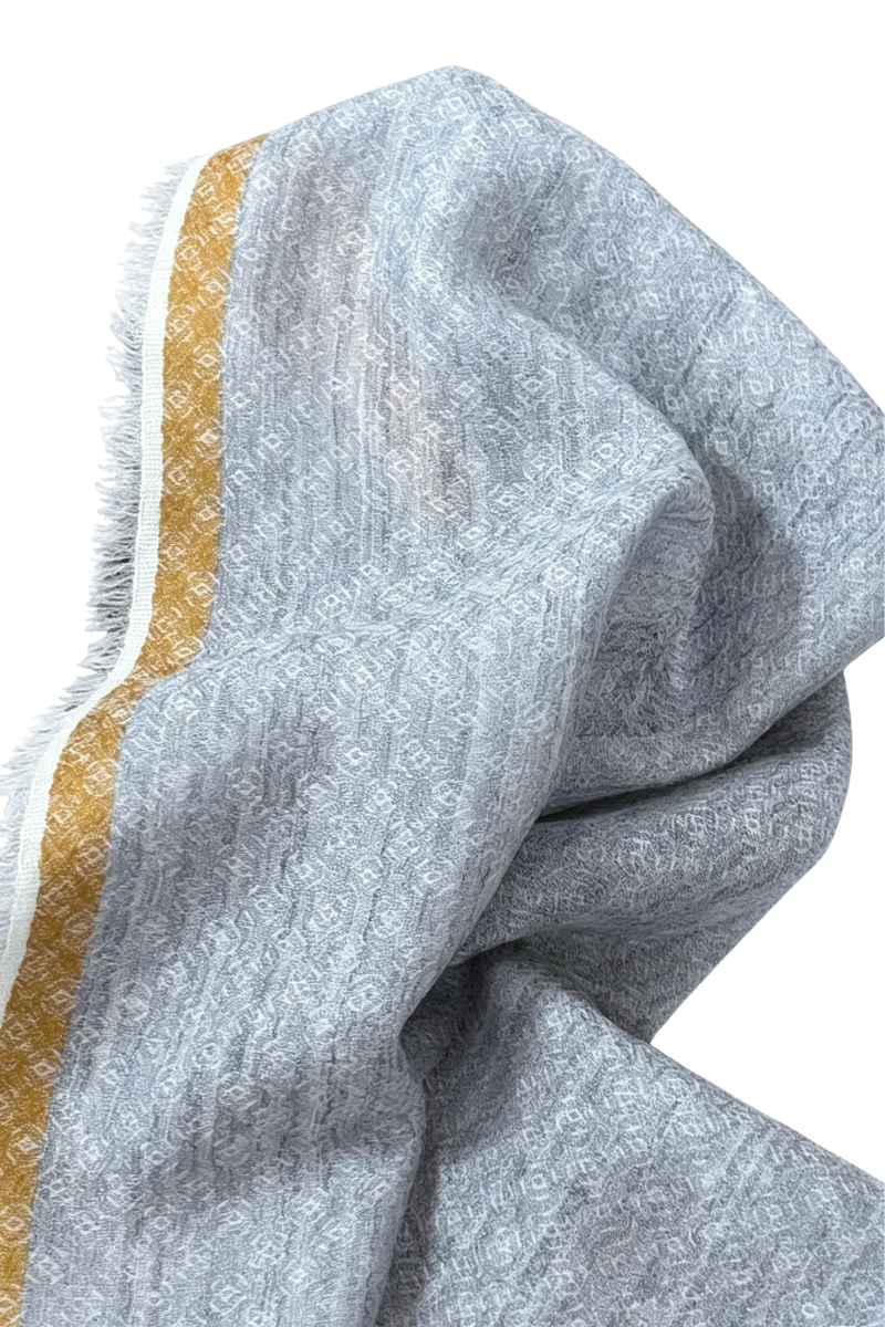 Max Simple Wool Jacquard Coin Square 70 Grey MSRX266001G