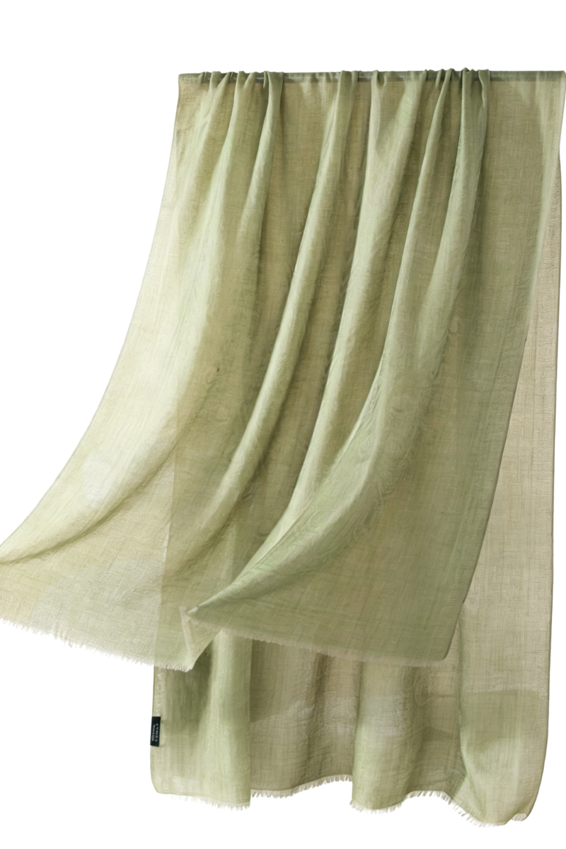 Max Simple Cashmere Jacquard Paisley Stole Mossy Green MSRX266012M