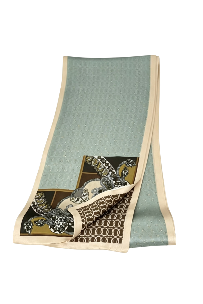 Max Simple Silk Ribbon Scarf 16*150 Dusty Blue MSXC260716D