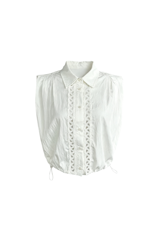 Max Simple Crochet-Lace Shirt White MSXS260005W