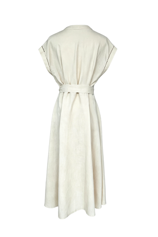 Max Simple Belted Shirt Dress Khaki MSXS260061K