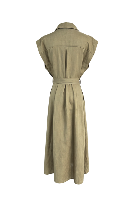 Max Simple Utility Shirt Dress Army Green MSXS265981A