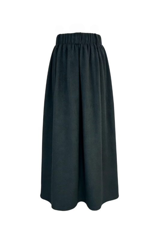 Max Simple Elastic-Waist Pleated Skirt Black MSXZ261101B