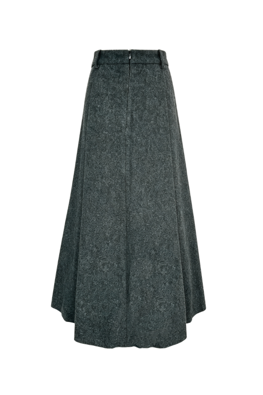 Max Simple Pleated A-Line Skirt Charcoal MSXZ263170C