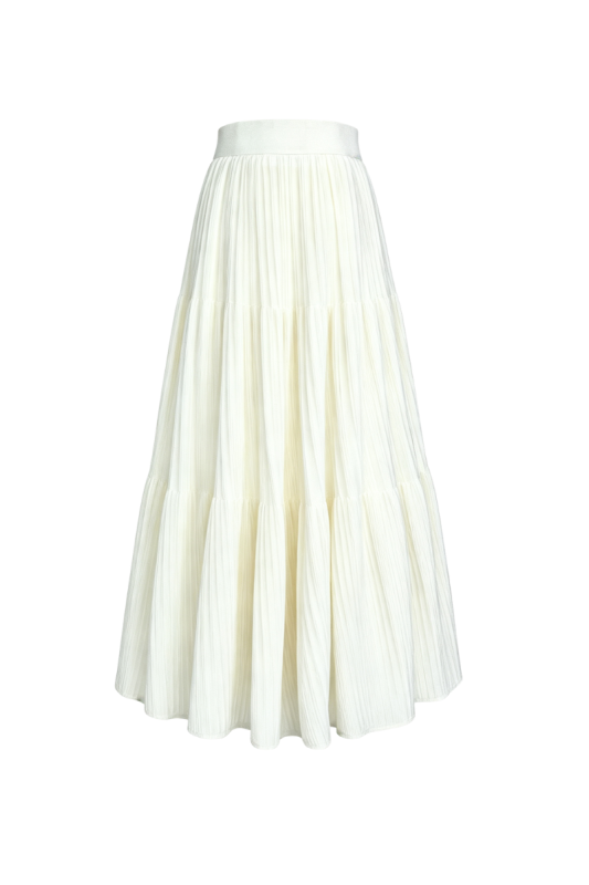Max Simple Flared Knit Skirt White MSXZ266153W