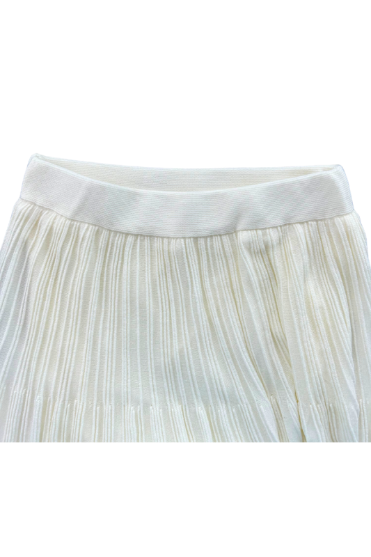 Max Simple Flared Knit Skirt White MSXZ266153W