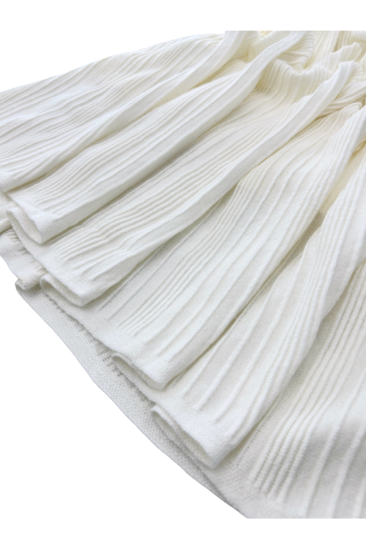 Max Simple Flared Knit Skirt White MSXZ266153W