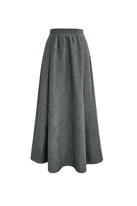 Max Simple Pleated Wool Skirt Grey MSXZ267137G