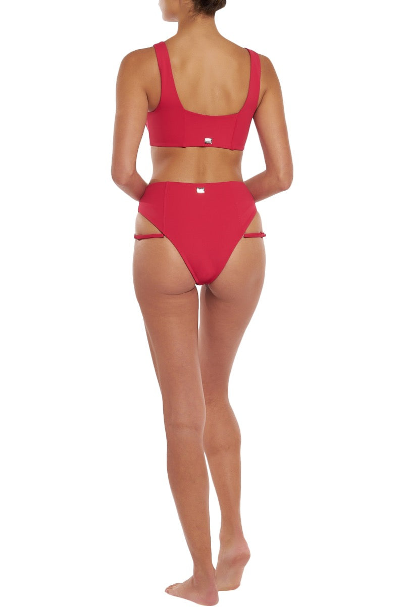 Cannes High-waist Swim Bottom | Spanish Crimson