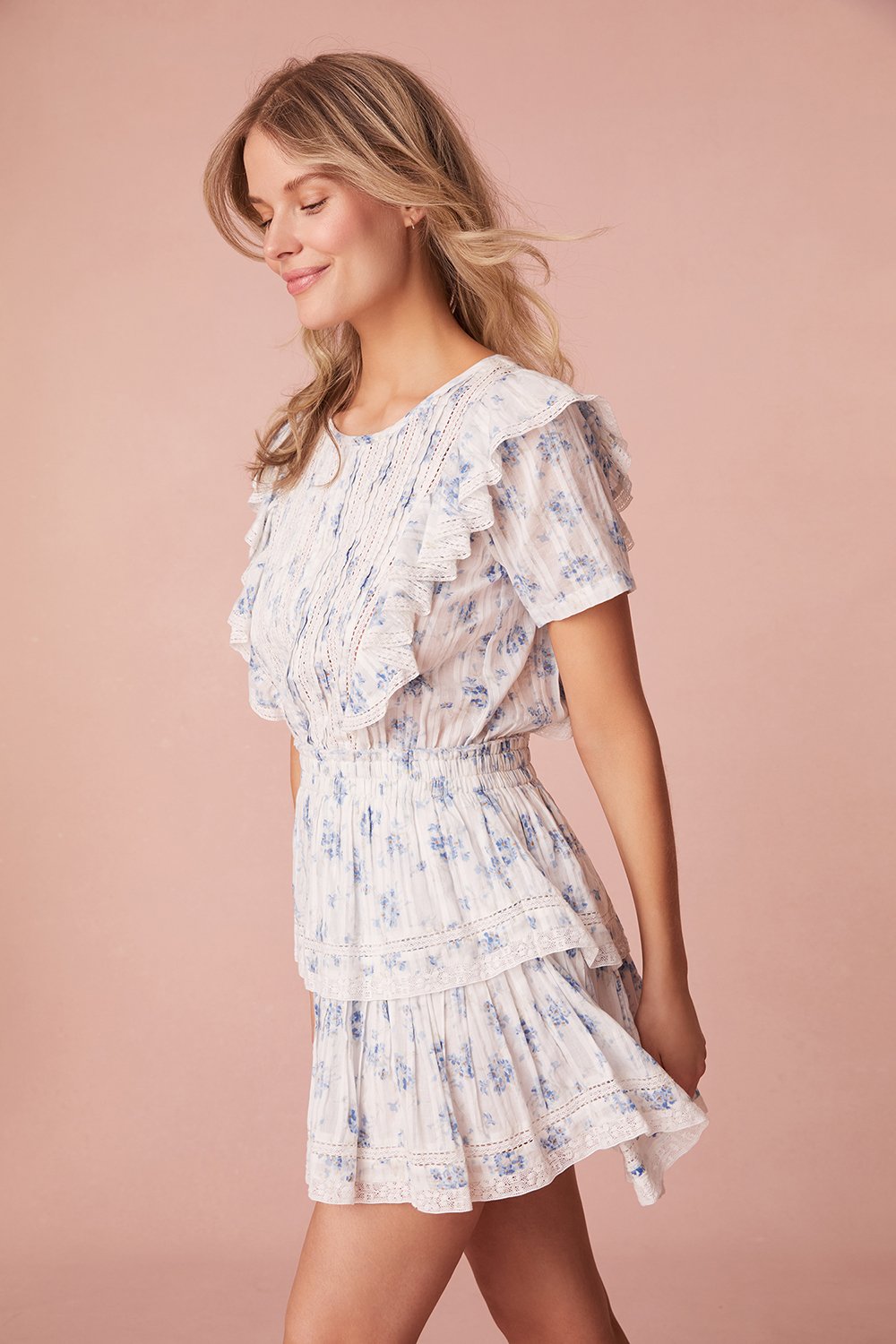 LoveShackFancy Natasha Dress - Skysail Blue
