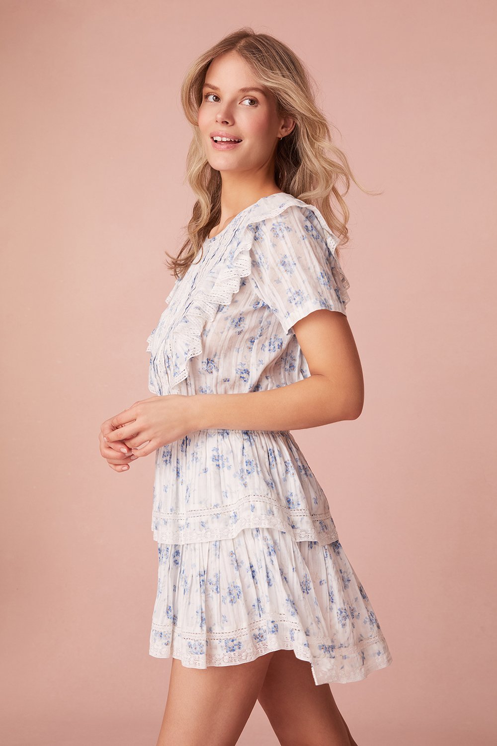 LoveShackFancy Natasha Dress - Skysail Blue