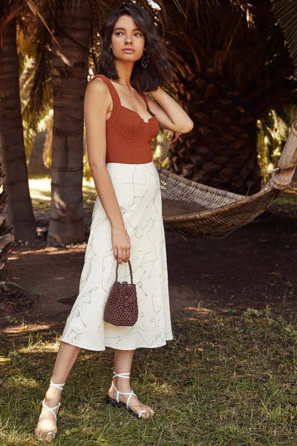 ASTR the Label Pamela Midi Skirt - Ballet Sketch