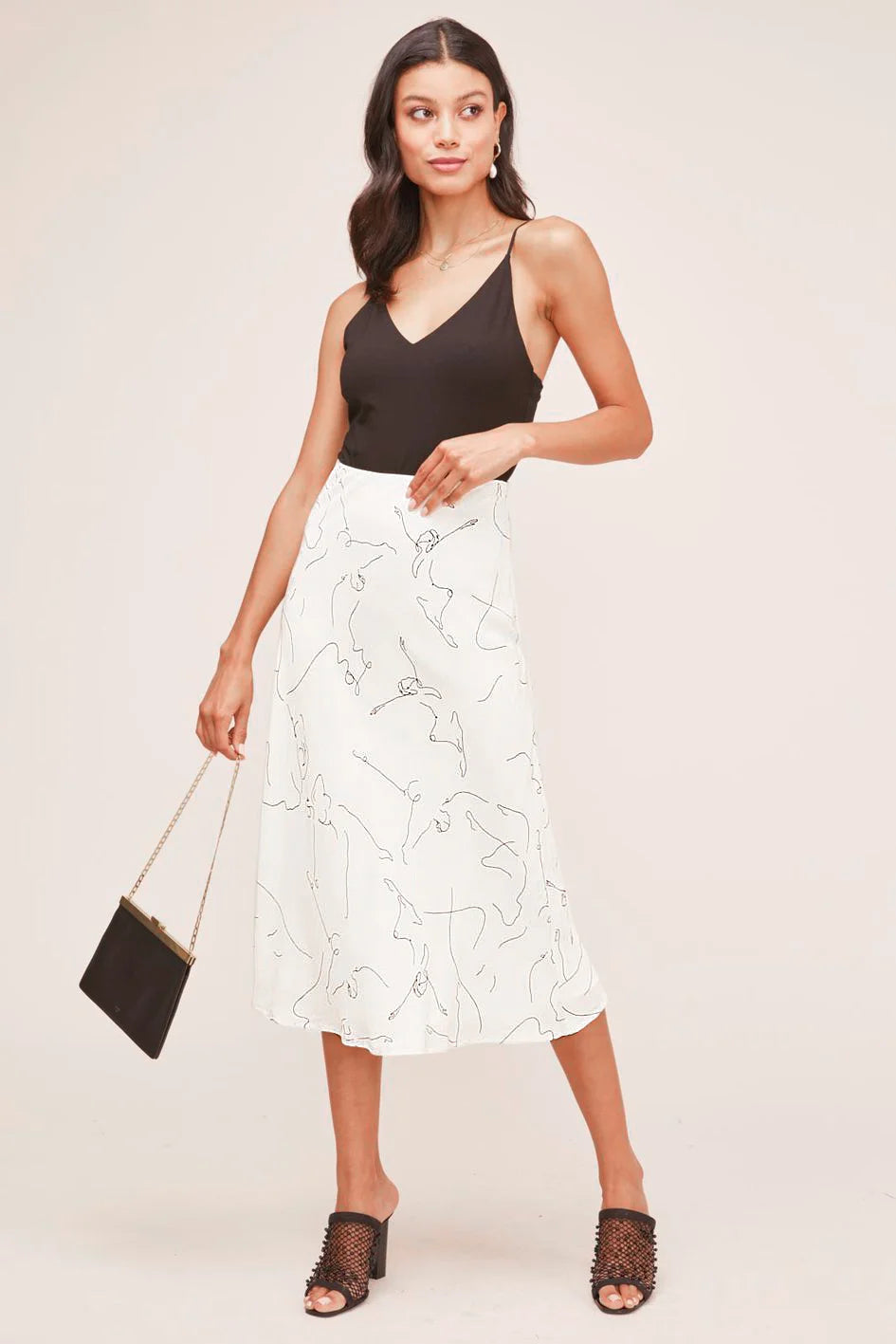 ASTR the Label Pamela Midi Skirt - Ballet Sketch