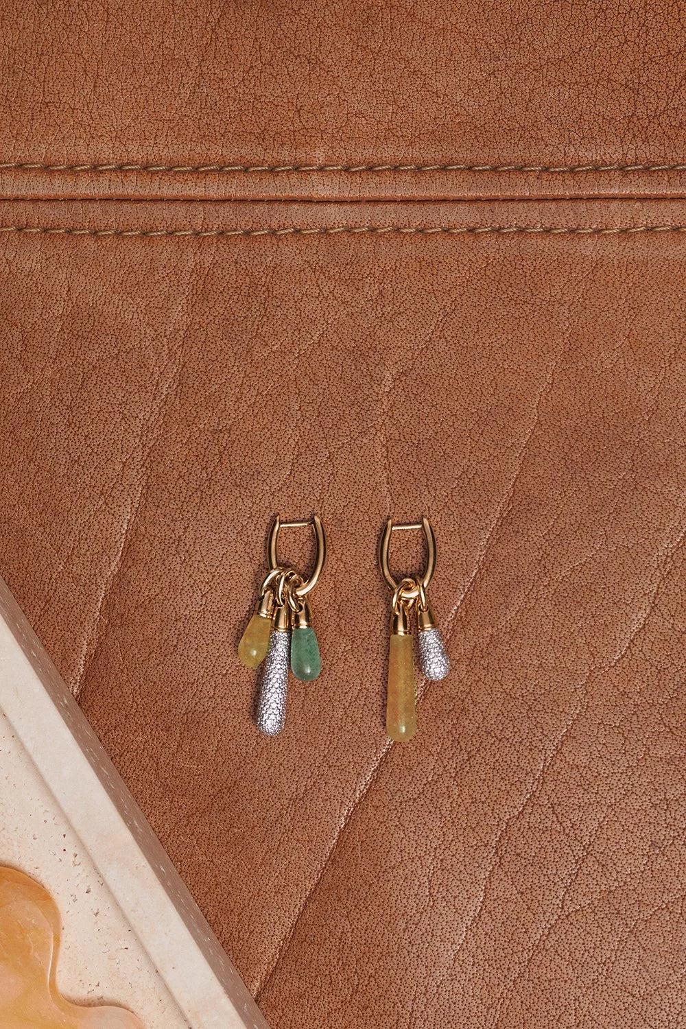 PDPAOLA Yellow Aventurine Large Jupiter Single Hoop