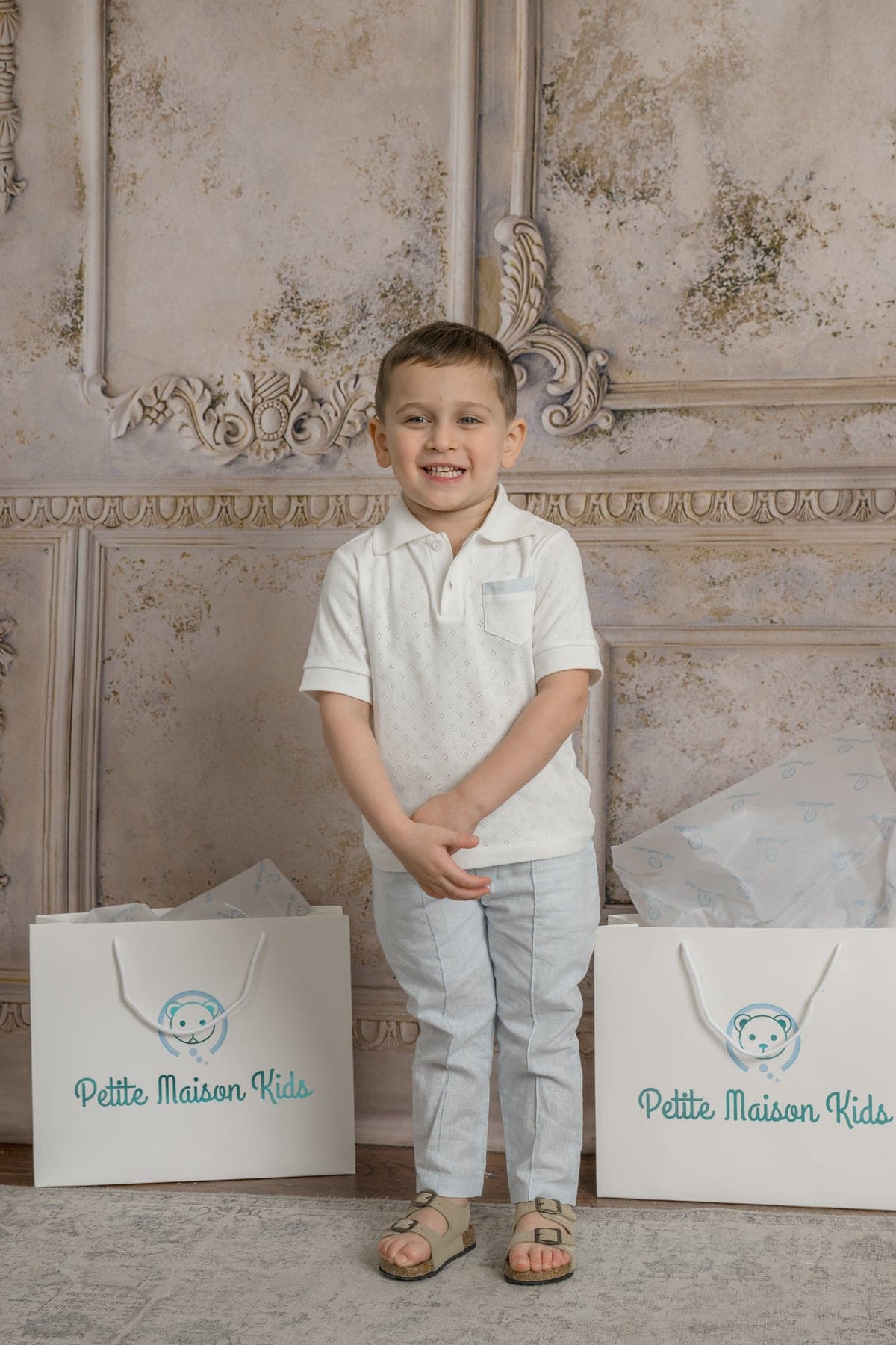 Charlotte White Boys' Polo Shirt - Petite Maison Kids