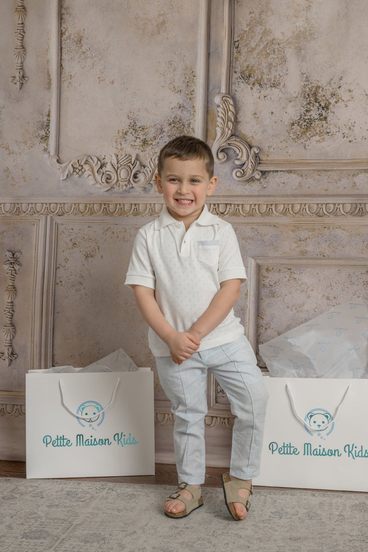 Charlotte Baby Blue Boys' Pants - Petite Maison Kids