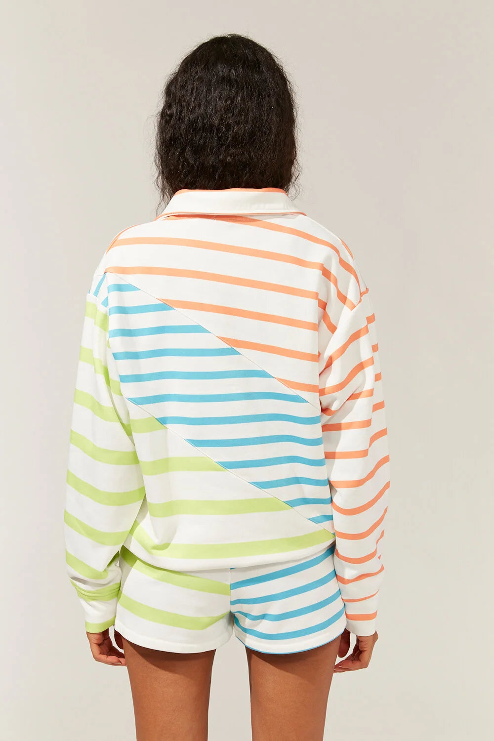 Solid & Striped The Pullover - Colorblocked Stripe Ocean