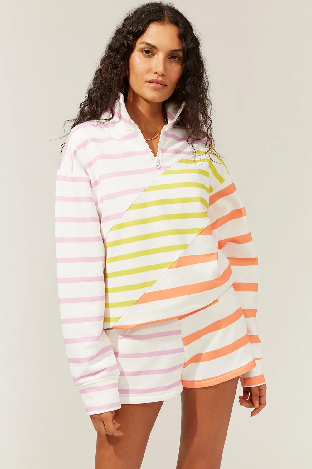 Solid & Striped The Pullover - Colorblocked Stripe Sorbet