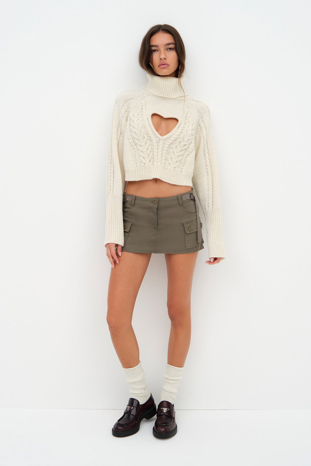 For Love & Lemons Rebecca Heart Sweater - Cream