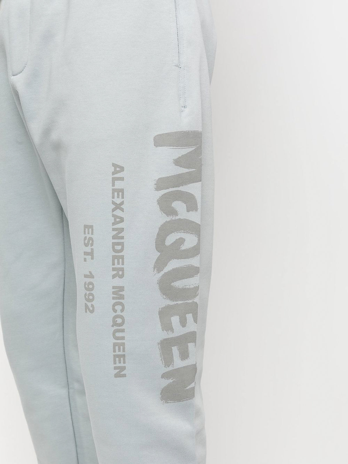 Alexander McQueen Mcqueen Graffiti Joggers In Dove Grey