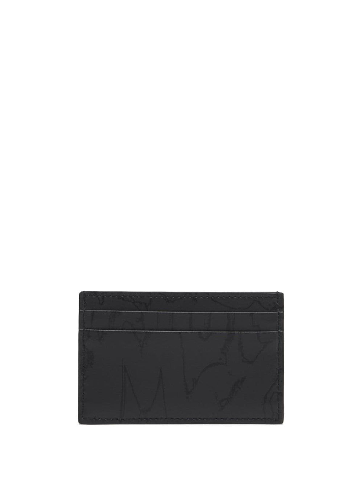 Alexander Mcqueen Graffiti Logo Card Holder in Black