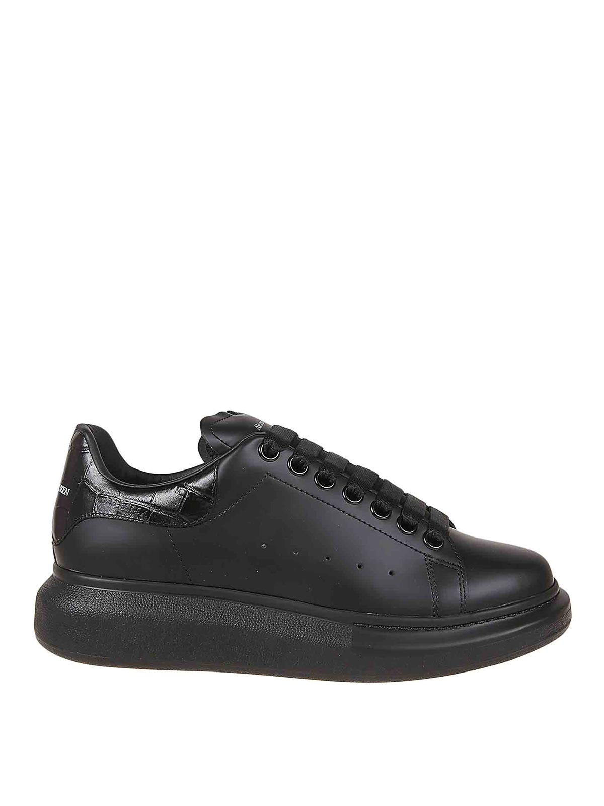 Alexander Mcqueen Oversized Sneakers Triple Black w Croc Tab