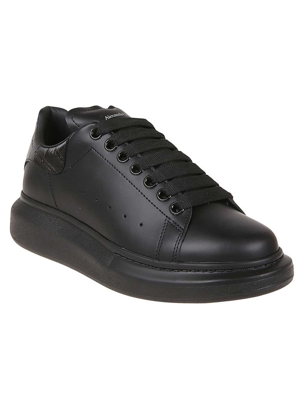 Alexander Mcqueen Oversized Sneakers Triple Black w Croc Tab