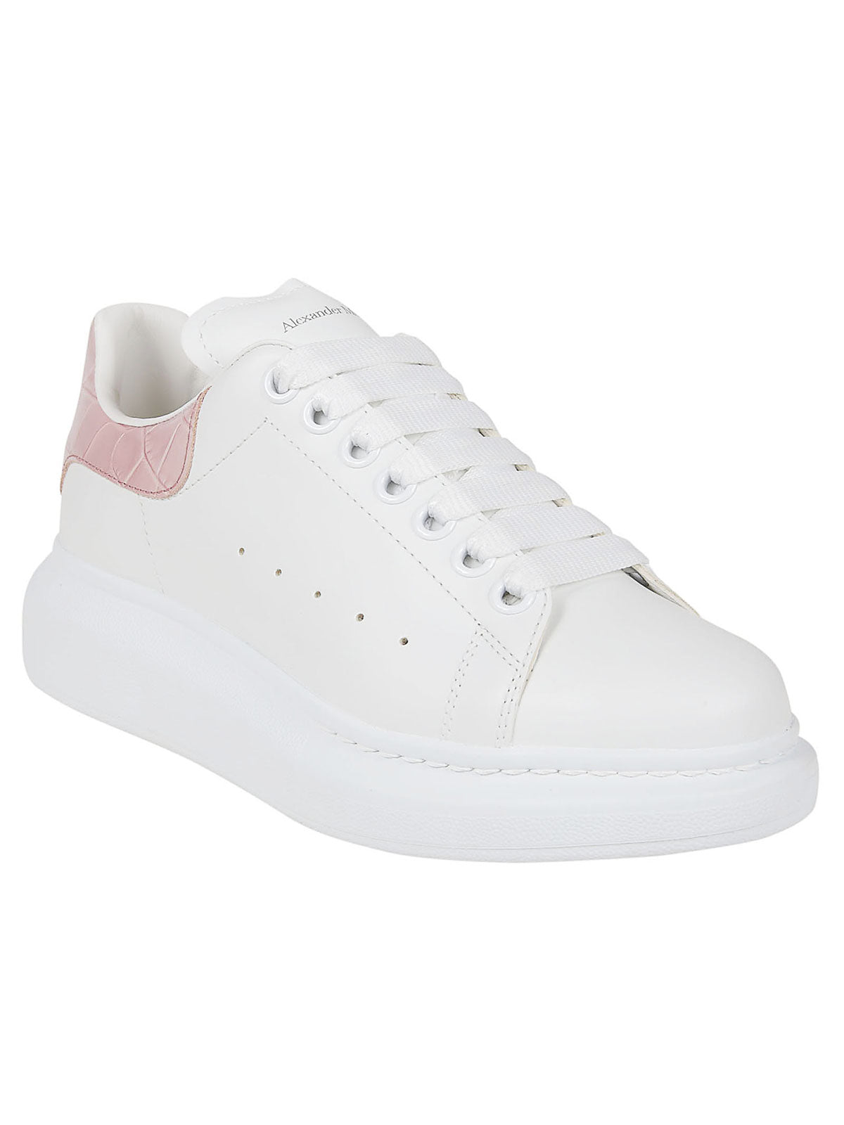 Alexander McQueen White Oversized Sneakers W Pink Croc Tab